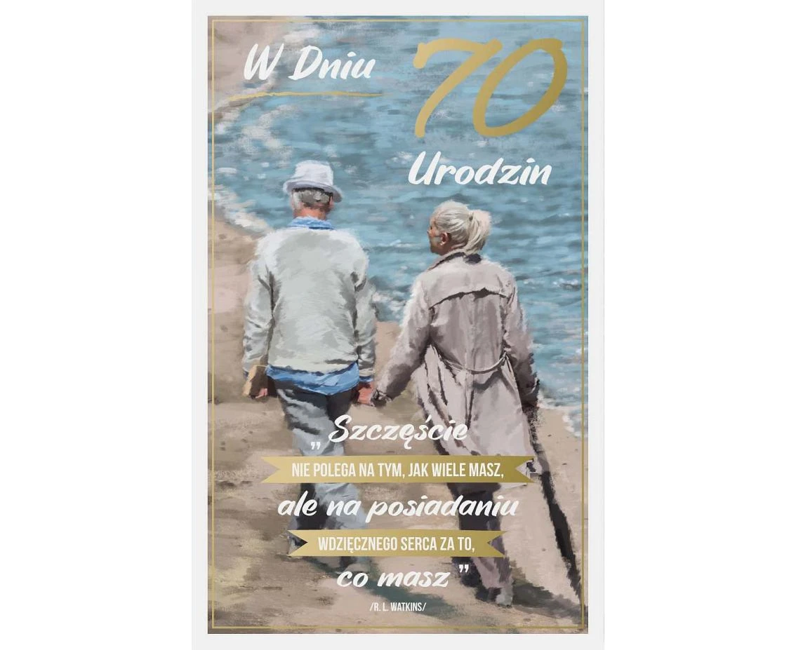 70th Birthday Card, Happy Couple, 13x20,5 cm